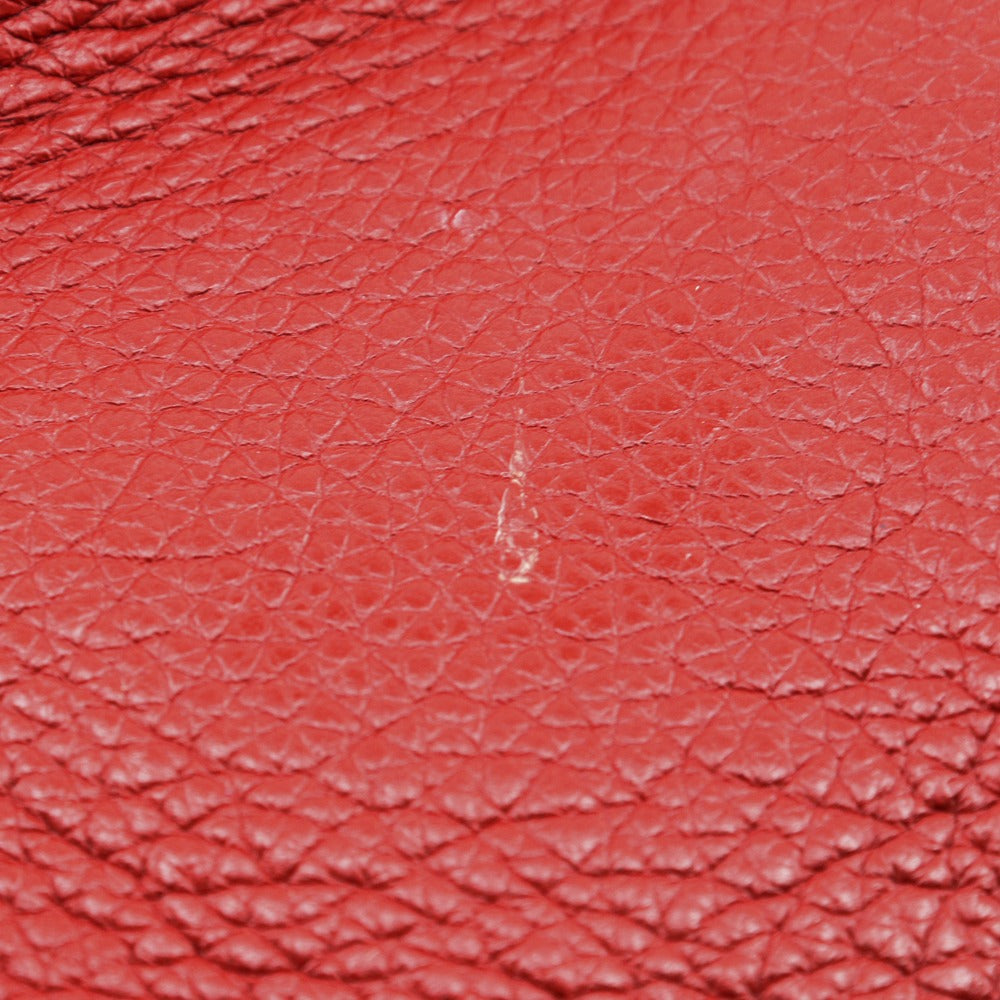 CELINE Handbag leather Red Luggage micro shopper Women Used Authentic