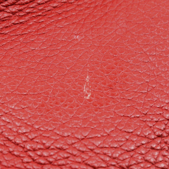 CELINE Handbag leather Red Luggage micro shopper Women Used Authentic