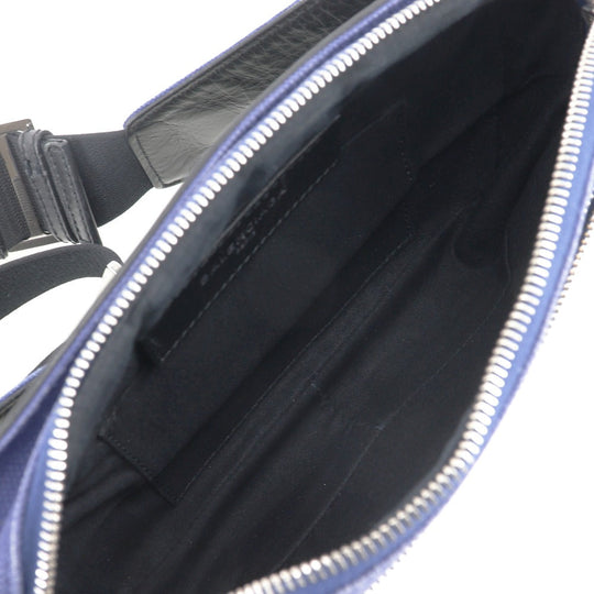 BALENCIAGA Sling bag 433625 Canvas, Leather Blue / black Waist pouch unisex(Unisex) Used Authentic