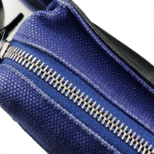 BALENCIAGA Sling bag 433625 Canvas, Leather Blue / black Waist pouch unisex(Unisex) Used Authentic