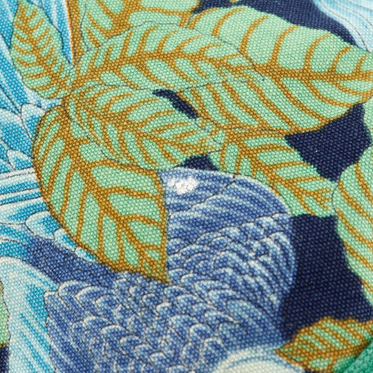 HERMES Shoulder Bag cotton Green vintage Botanical Pattern Bird Pattern one belt Women Used Authentic