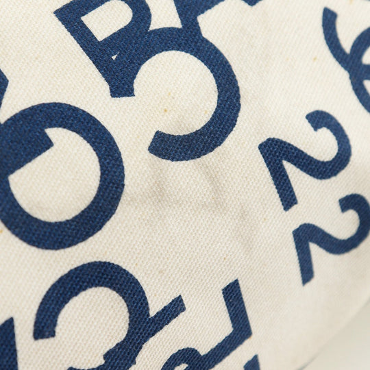 CHANEL Shoulder Bag cotton White logo Bysy line Beach bag Women Used Authentic