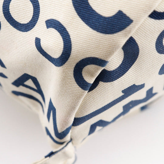 CHANEL Shoulder Bag cotton White logo Bysy line Beach bag Women Used Authentic