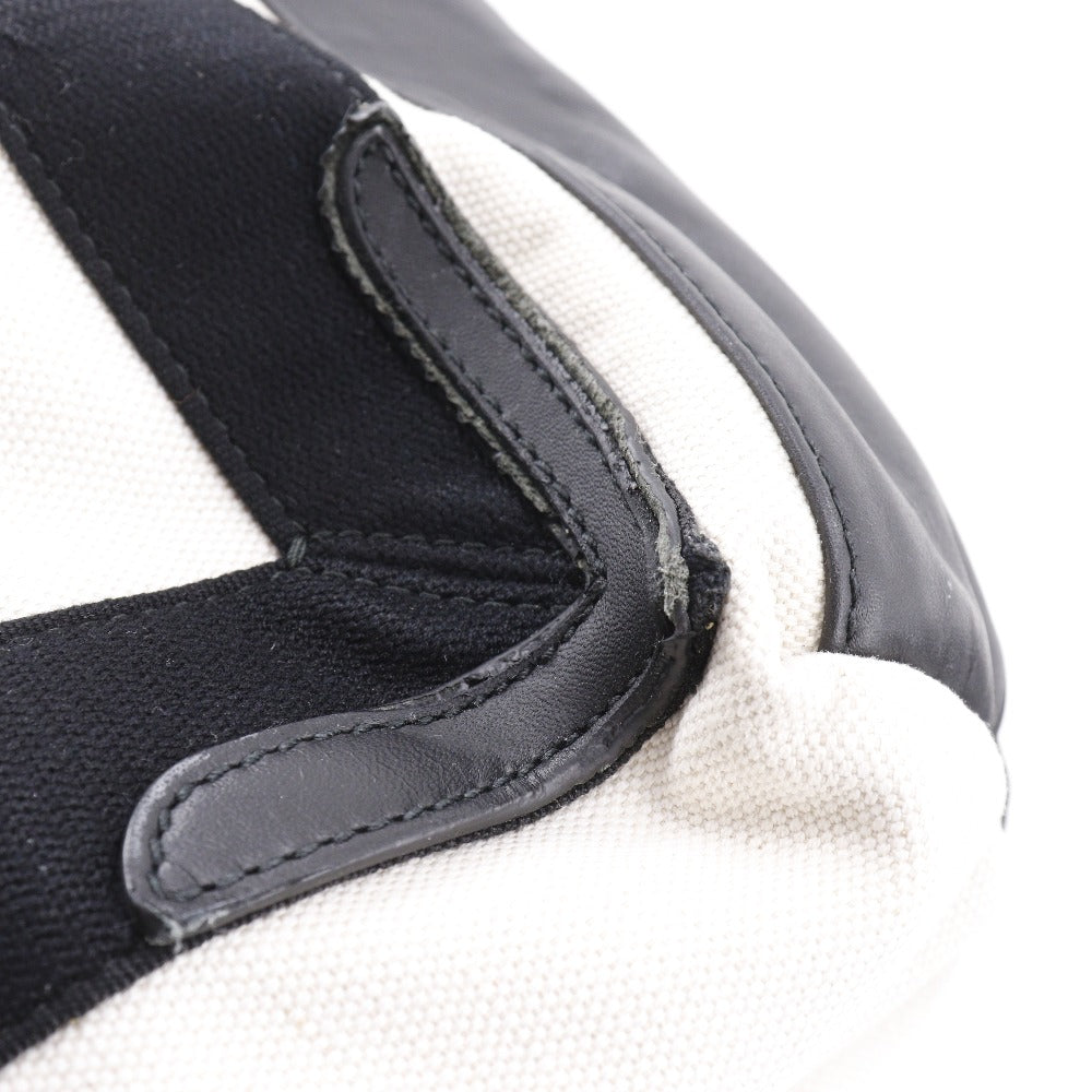 BALENCIAGA Handbag canvas White / black Tote Bag Cabas S Women Used Authentic