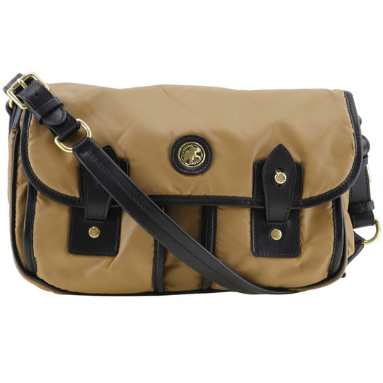 HUNTING WORLD Shoulder Bag Polyurethane beige Battue Cross Butcher path Women Used Authentic