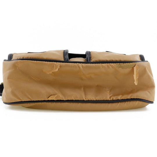 HUNTING WORLD Shoulder Bag Polyurethane beige Battue Cross Butcher path Women Used Authentic