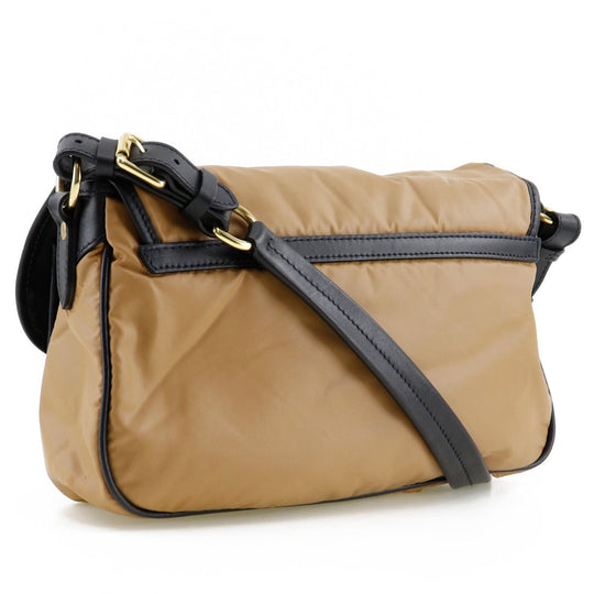 HUNTING WORLD Shoulder Bag Polyurethane beige Battue Cross Butcher path Women Used Authentic