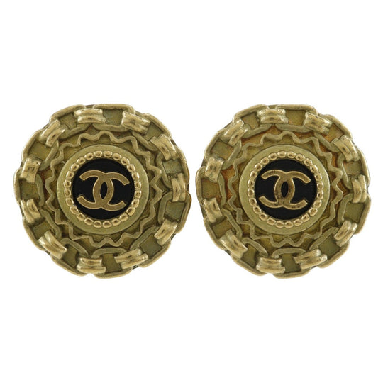 CHANEL Earring Plated Gold gold vintage COCO Mark Women Used Authentic