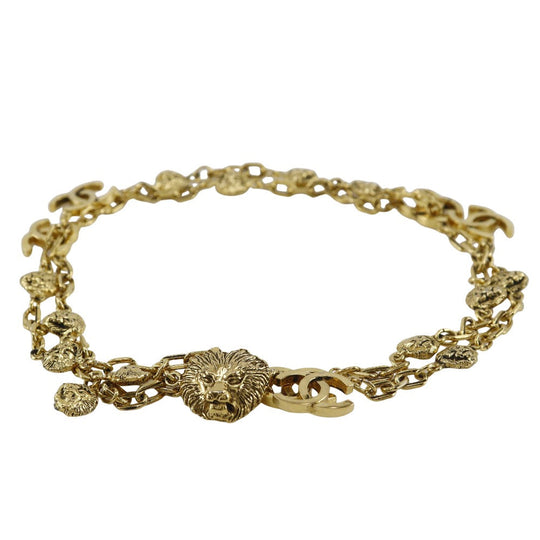 CHANEL belt Plated Gold gold vintage COCO Mark & Lion Chain belt Women Used Authentic