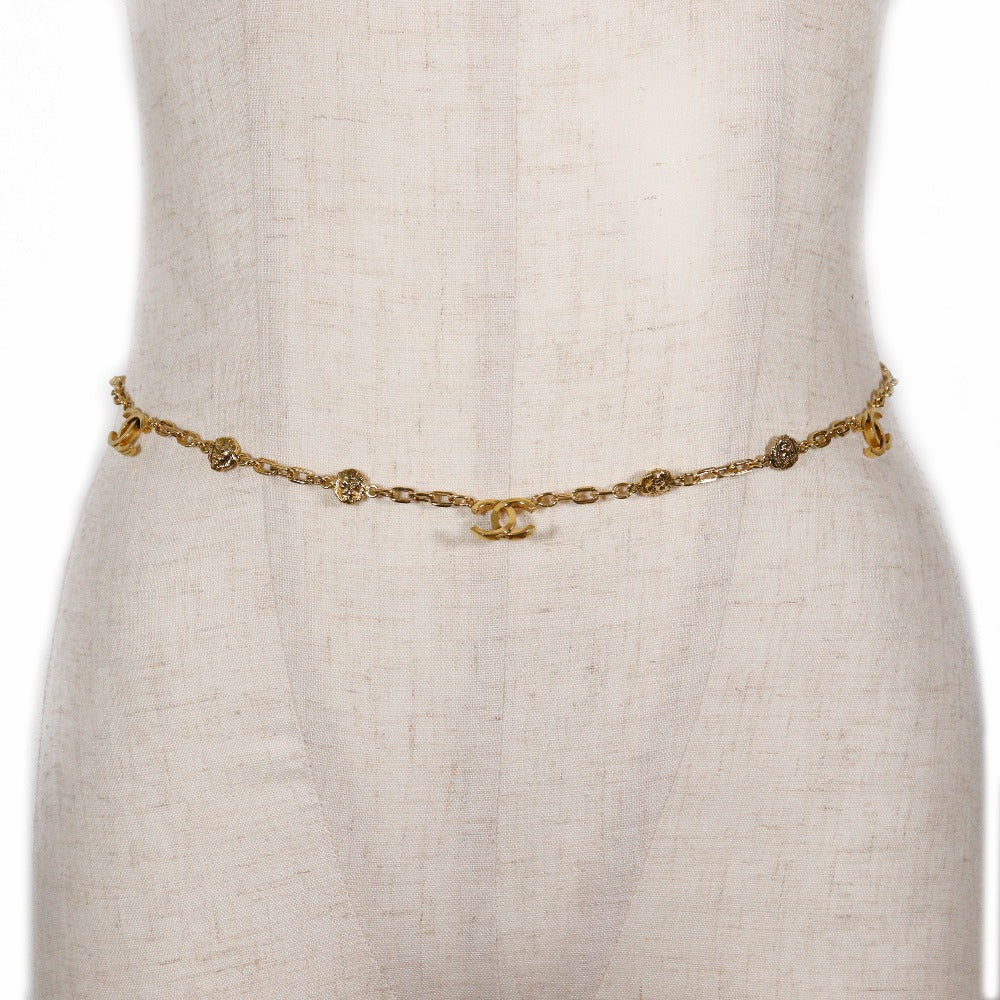 CHANEL belt Plated Gold gold vintage COCO Mark & Lion Chain belt Women Used Authentic