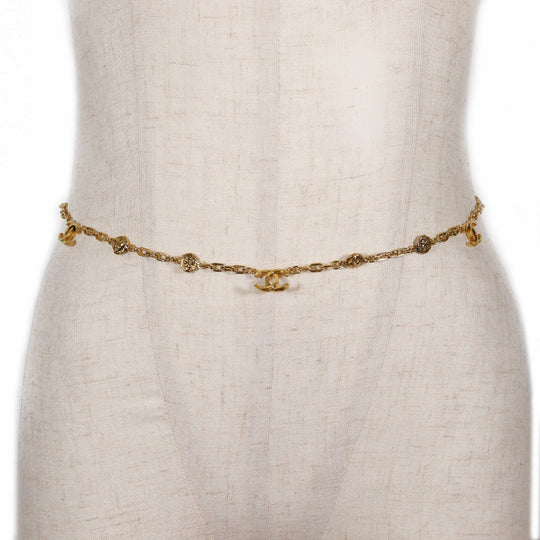 CHANEL belt Plated Gold gold vintage COCO Mark & Lion Chain belt Women Used Authentic