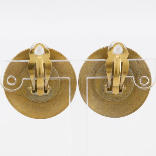 CHANEL Earring Plated Gold gold round COCO Mark Women Used Authentic