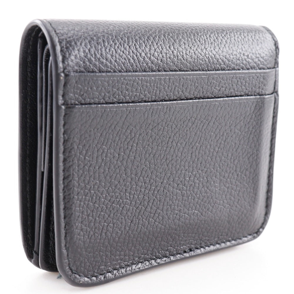 BALENCIAGA Bifold Wallet leather black Every day mens(Unisex) Used Authentic