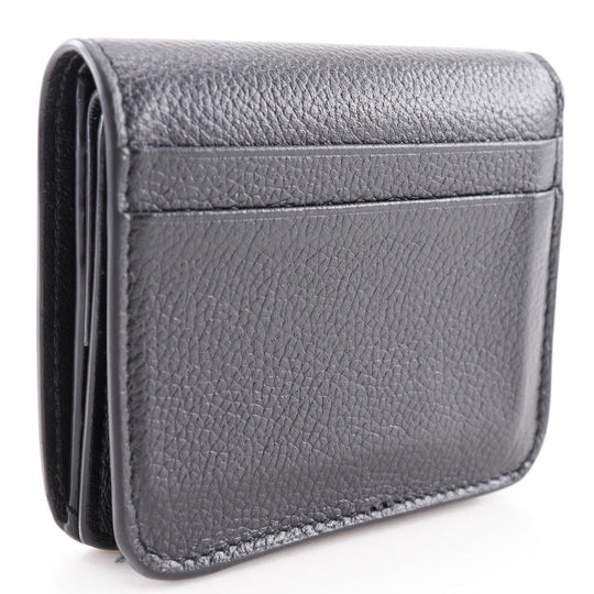 BALENCIAGA Bifold Wallet leather black Every day mens(Unisex) Used Authentic