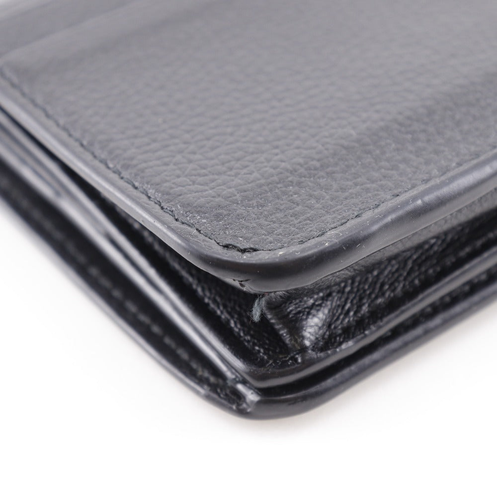 BALENCIAGA Bifold Wallet leather black Every day mens(Unisex) Used Authentic