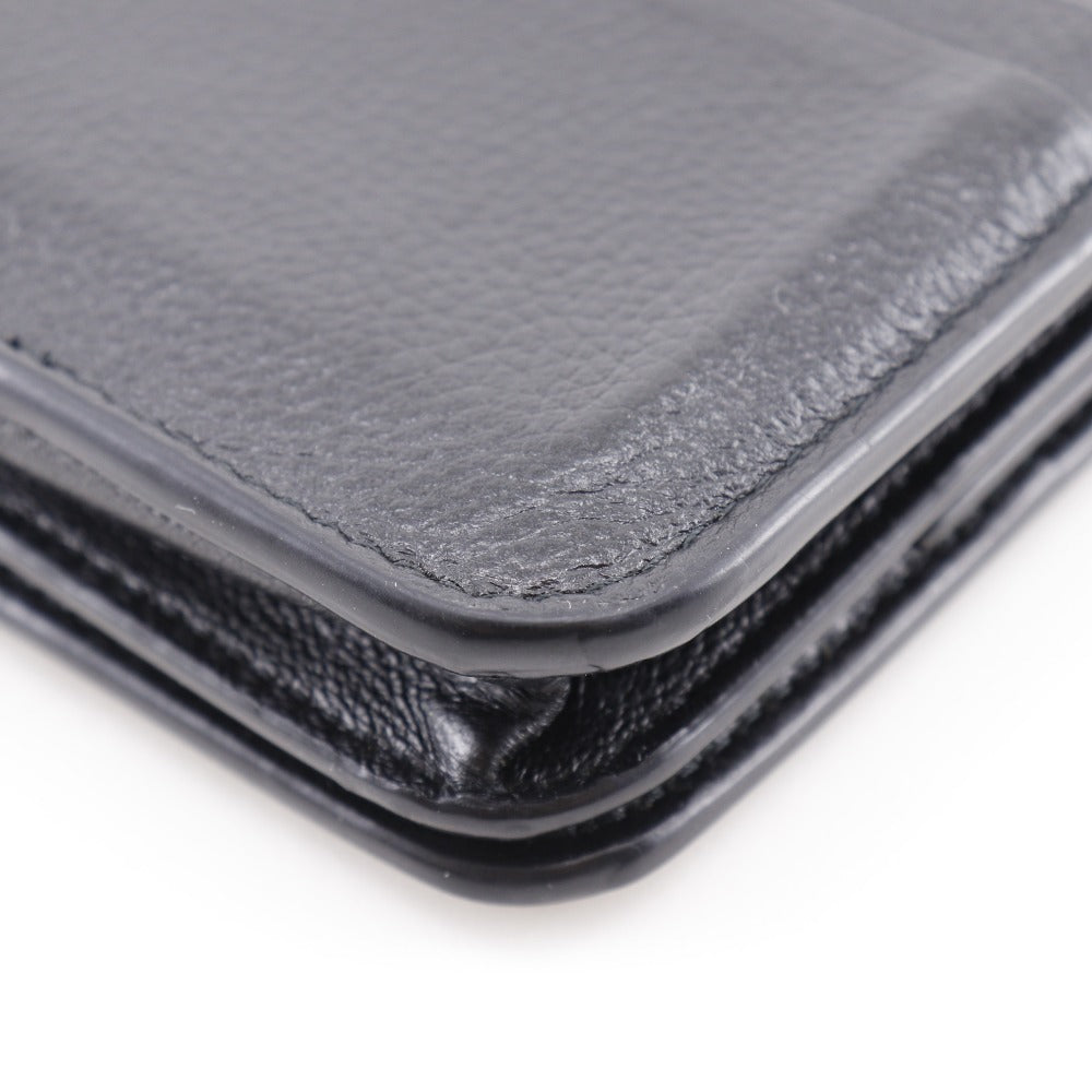 BALENCIAGA Bifold Wallet leather black Every day mens(Unisex) Used Authentic