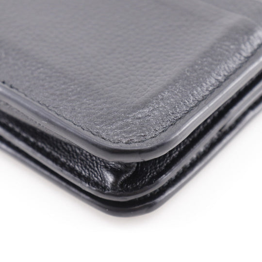 BALENCIAGA Bifold Wallet leather black Every day mens(Unisex) Used Authentic