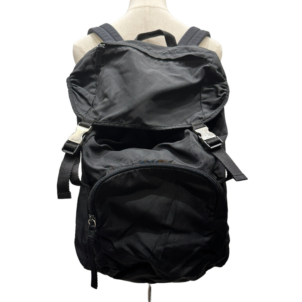 PRADA Backpack V235 Nylon black unisex(Unisex) Used Authentic