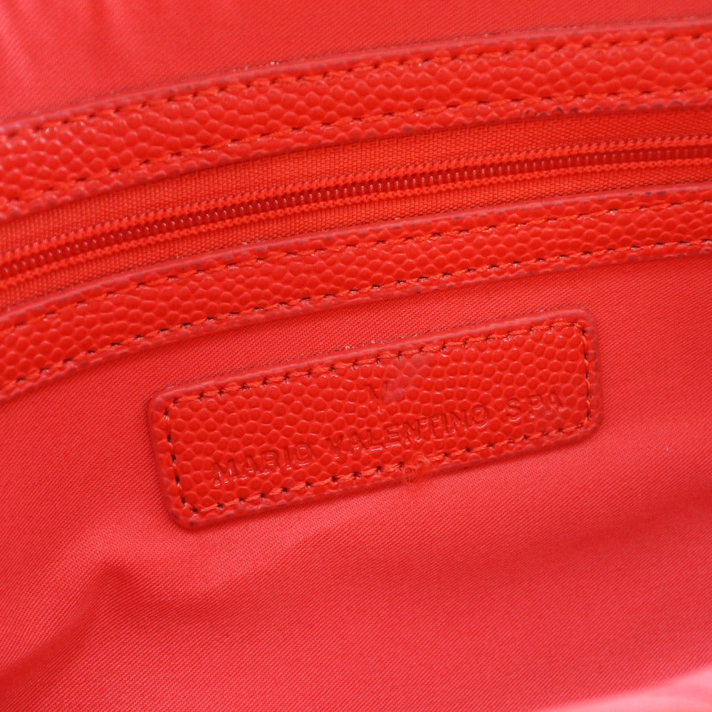 MARIO VALENTINO Shoulder Bag leather Red 2-way clutch ChainShoulder Women Used Authentic