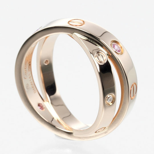 CARTIER Ring 18K pink gold, pink sapphire, diamond gold Be love Women 46 Used Authentic