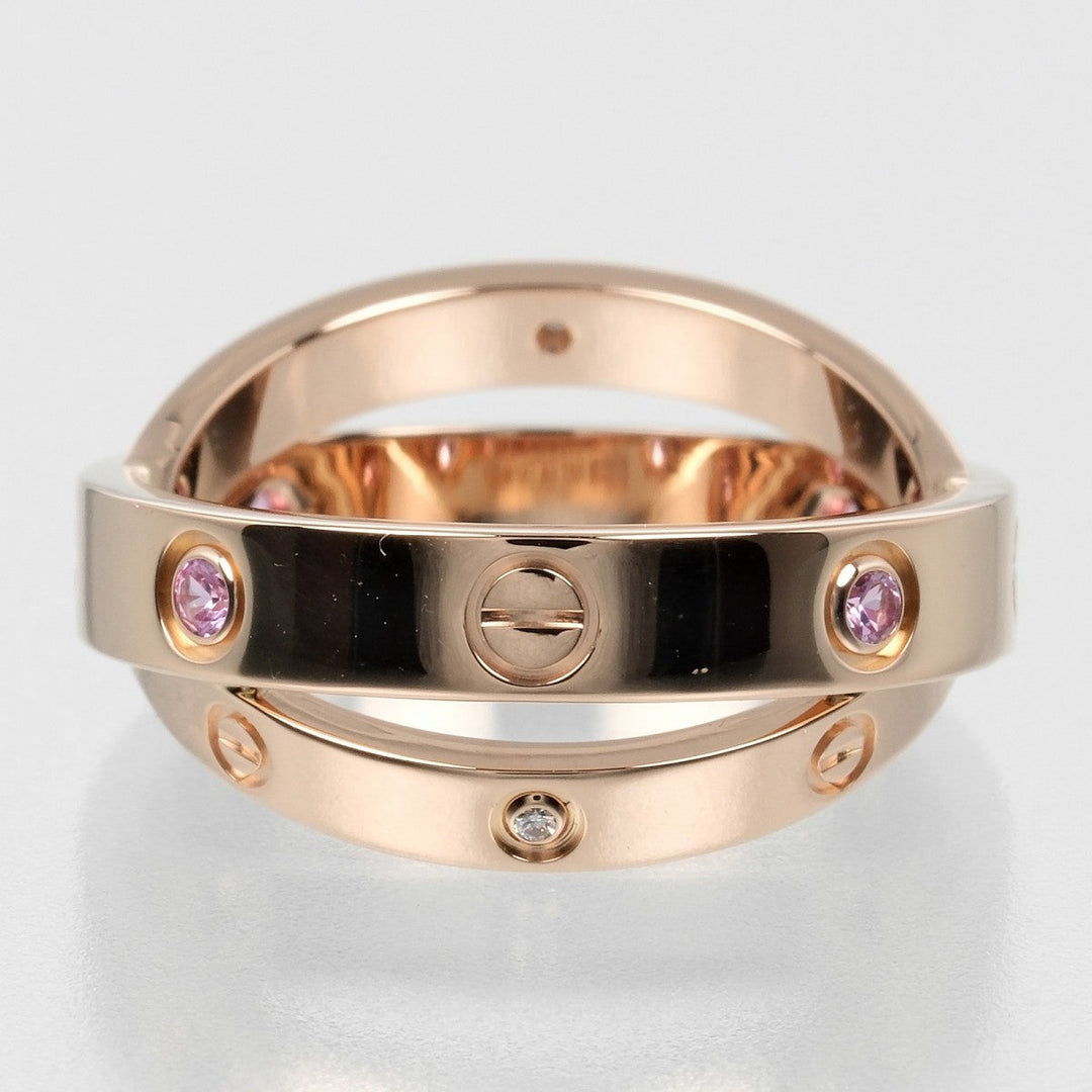 CARTIER Ring 18K pink gold, pink sapphire, diamond gold Be love Women 46 Used Authentic