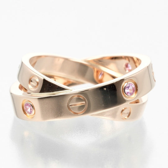 CARTIER Ring 18K pink gold, pink sapphire, diamond gold Be love Women 46 Used Authentic