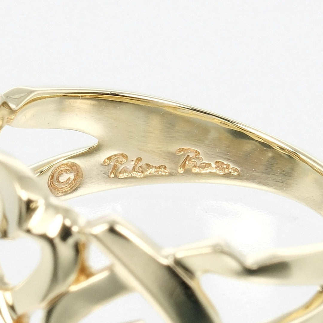 TIFFANY&Co. Ring K18 yellow gold gold Triple rubbing heart Women Used Authentic
