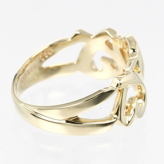 TIFFANY&Co. Ring K18 yellow gold gold Triple rubbing heart Women Used Authentic