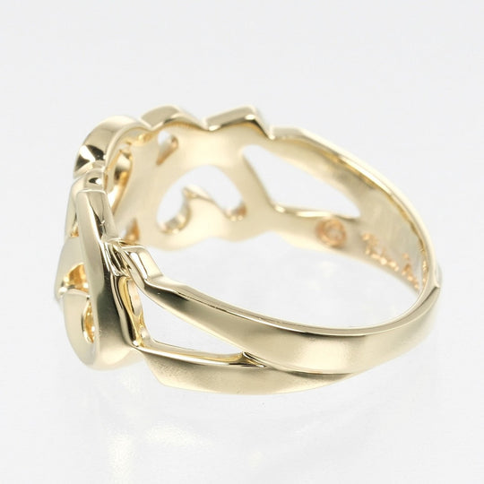 TIFFANY&Co. Ring K18 yellow gold gold Triple rubbing heart Women Used Authentic