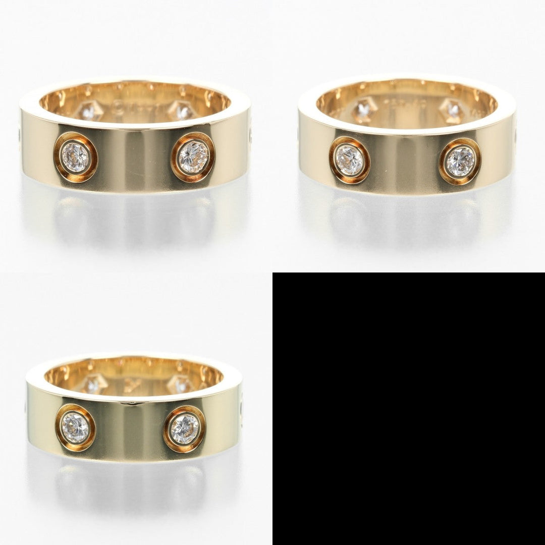 CARTIER Ring K18 Yellow Gold, 6P Diamond gold love Women 49 Used Authentic