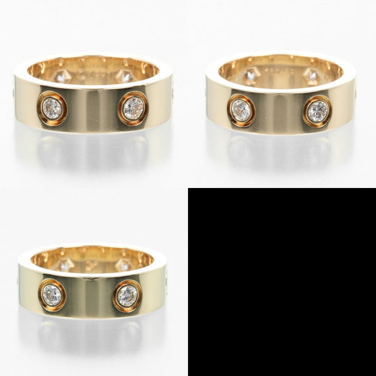 CARTIER Ring K18 Yellow Gold, 6P Diamond gold love Women 49 Used Authentic