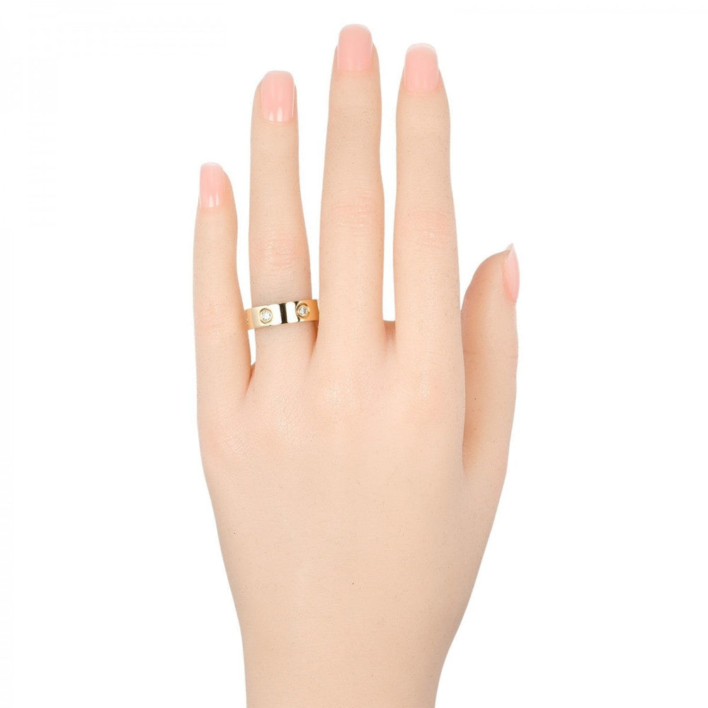 CARTIER Ring K18 Yellow Gold, 6P Diamond gold love Women 49 Used Authentic