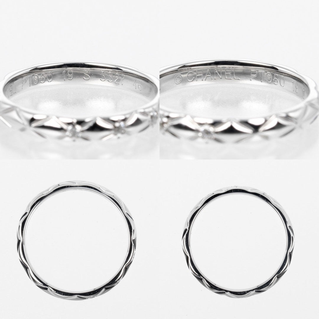 CHANEL Ring Pt950 Platinum, 3P Diamond Silver Coco Crush 46