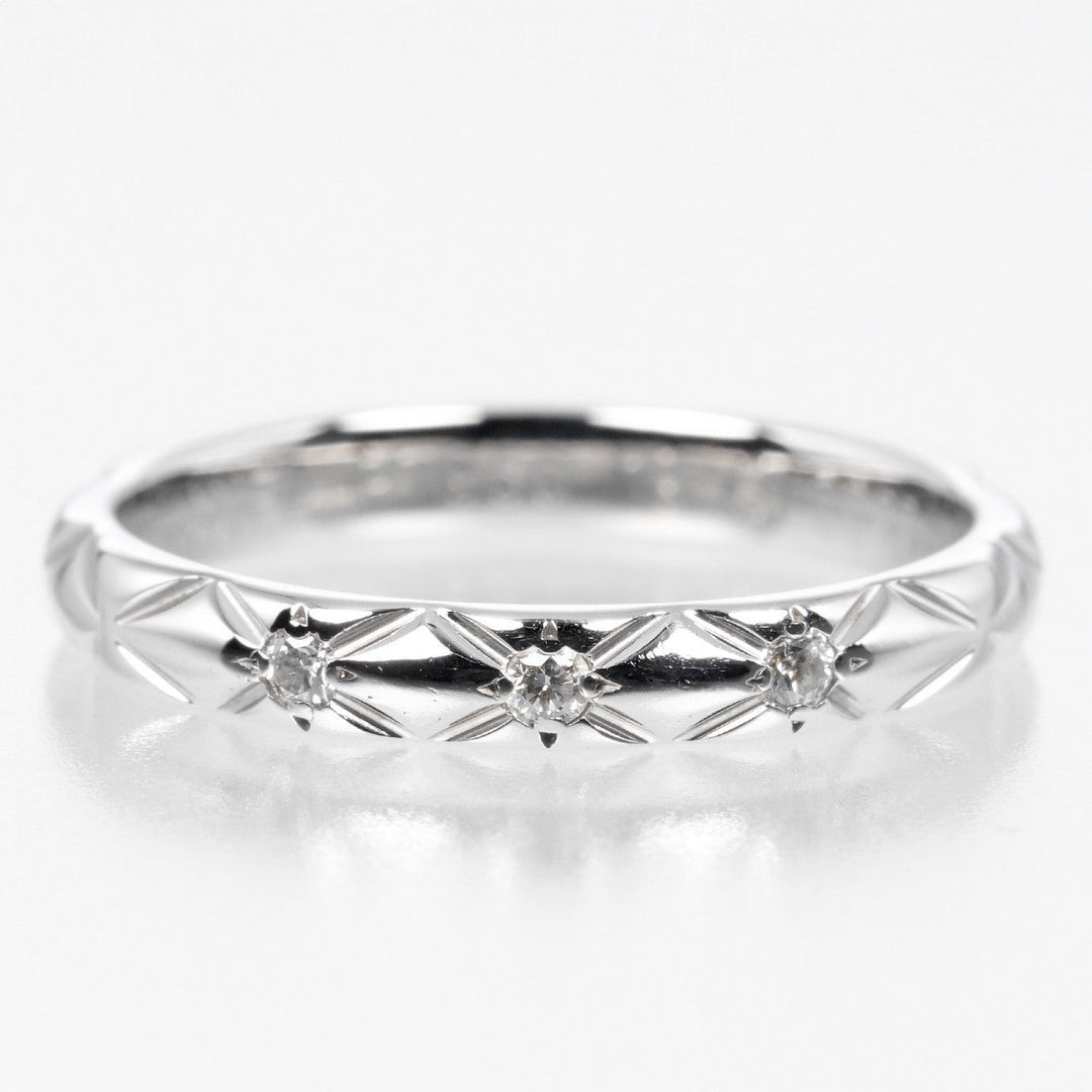 CHANEL Ring Pt950 Platinum, 3P Diamond Silver Coco Crush 46