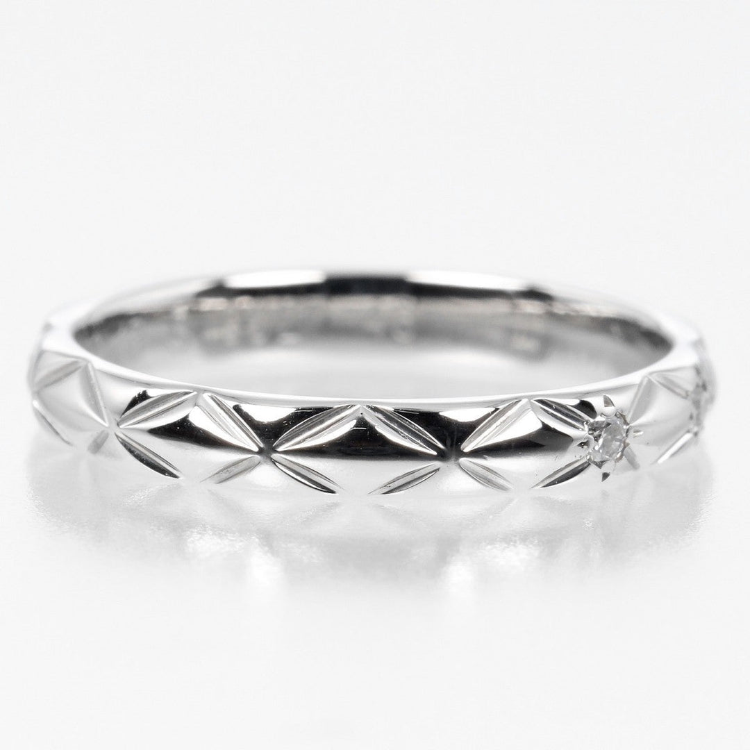 CHANEL Ring Pt950 Platinum, 3P Diamond Silver Coco Crush 46