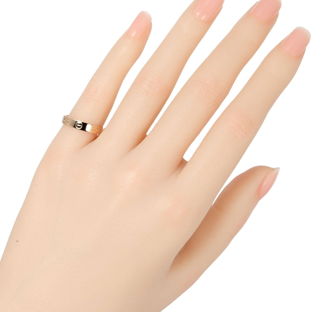 CARTIER Ring K18 Pink Gold gold mini love wedding Women 49 Used Authentic