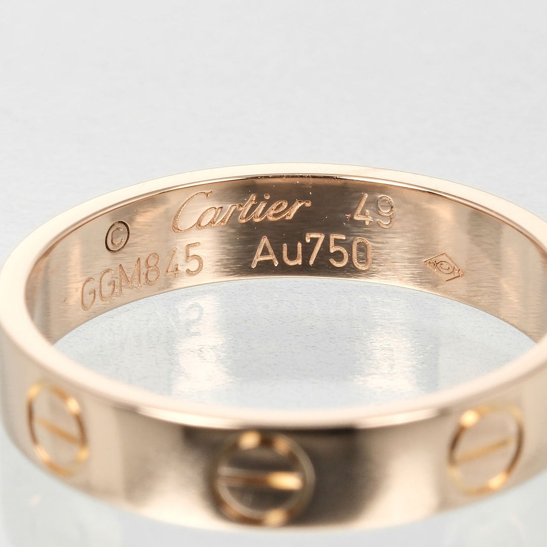 CARTIER Ring K18 Pink Gold gold mini love wedding Women 49 Used Authentic