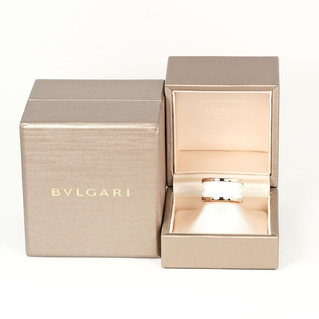 BVLGARI Ring K18 pink gold, ceramic gold Fine jewelry Be zero one B.Zero1 4 bands Women Used Authentic
