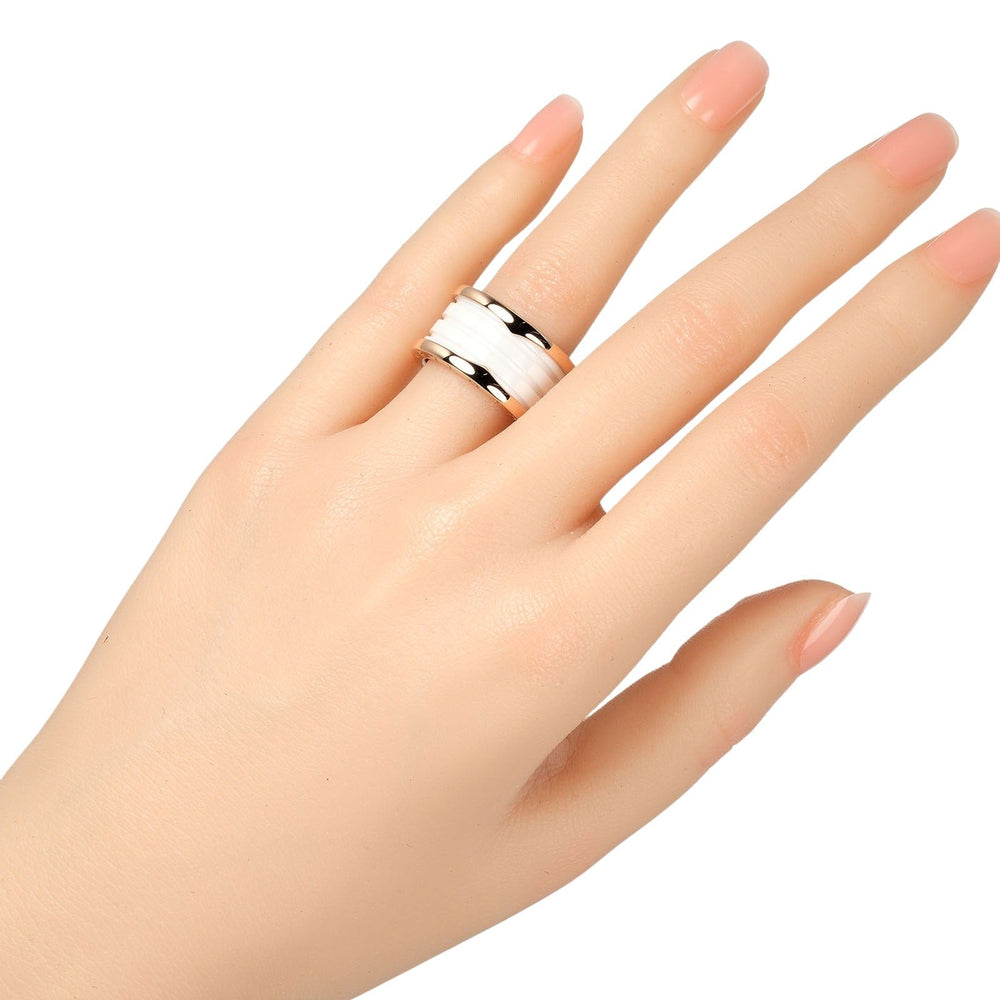 BVLGARI Ring K18 pink gold, ceramic gold Fine jewelry Be zero one B.Zero1 4 bands Women Used Authentic