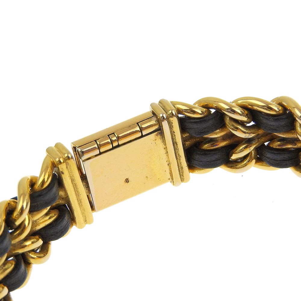CHANEL Watches Quartz Plated Gold , Leather black Premiere L black dial Women Used Authentic