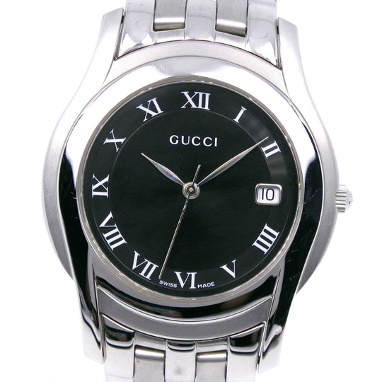 GUCCI Watches Quartz 5500M Stainless Steel black black dial mens Used Authentic