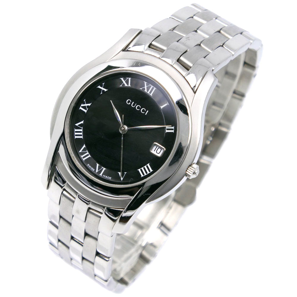 GUCCI Watches Quartz 5500M Stainless Steel black black dial mens Used Authentic