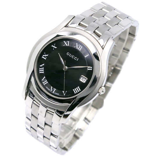 GUCCI Watches Quartz 5500M Stainless Steel black black dial mens Used Authentic