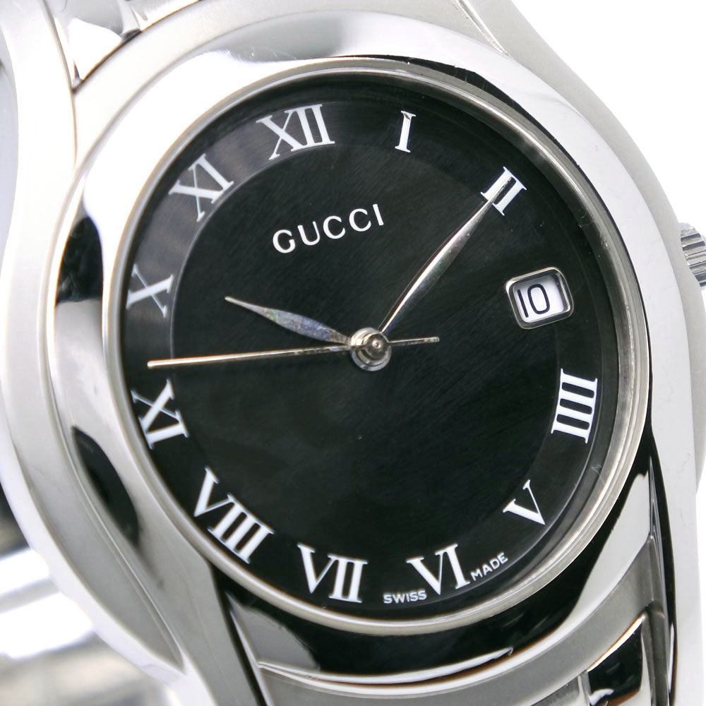 GUCCI Watches Quartz 5500M Stainless Steel black black dial mens Used Authentic