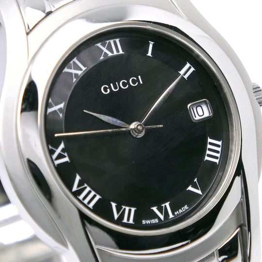 GUCCI Watches Quartz 5500M Stainless Steel black black dial mens Used Authentic