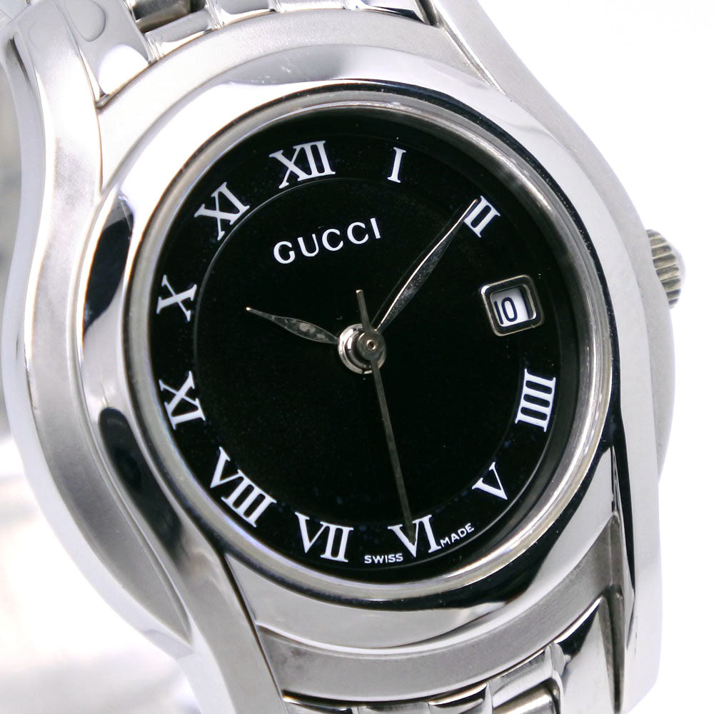 GUCCI Watches Quartz 5500L Stainless Steel black black dial Women Used Authentic