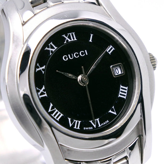 GUCCI Watches Quartz 5500L Stainless Steel black black dial Women Used Authentic