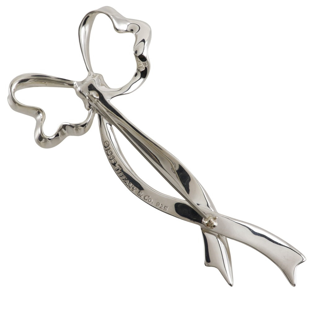 TIFFANY&Co. Brooch Silver925 Silver ribbon Women Used Authentic
