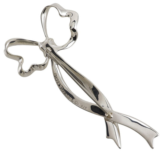 TIFFANY&Co. Brooch Silver925 Silver ribbon Women Used Authentic