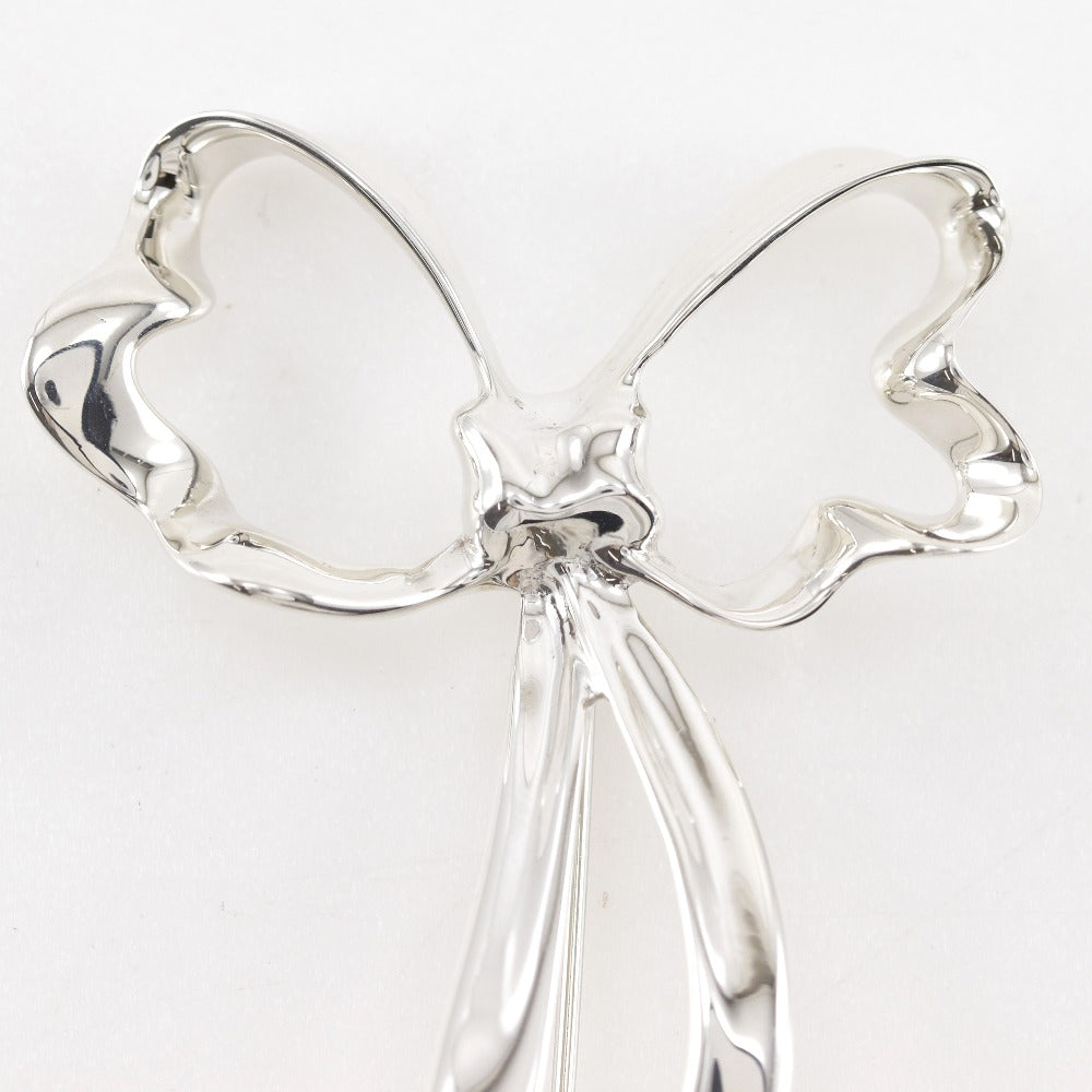 TIFFANY&Co. Brooch Silver925 Silver ribbon Women Used Authentic